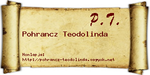 Pohrancz Teodolinda névjegykártya